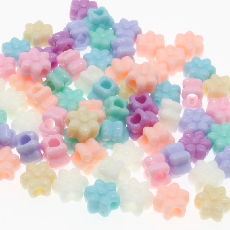 100Pcs Candy Acrylic Hexagonal Spacer Beads 12mm