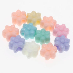 100Pcs Candy Acrylic Hexagonal Spacer Beads 12mm