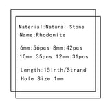 Natural Stone Spacer Beads 6/8/10/12mm Red Wood Grain DIY Charm Bracelet