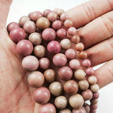 Natural Stone Spacer Beads 6/8/10/12mm Red Wood Grain DIY Charm Bracelet