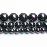Natural Shell Pearl Rainbow Round Loose Beads 15''