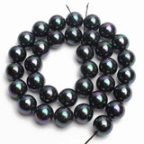 Natural Shell Pearl Rainbow Round Loose Beads 15''