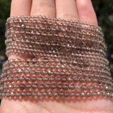 Tiny Smoky Quartz Beads Small Faceted Crystal Stone Bead Jewelry Making DIY