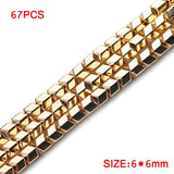 6mm Rose Plated Arrow V Square Hematite Natural Stone Charm Spacers Beads