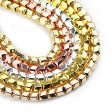 6mm Rose Plated Arrow V Square Hematite Natural Stone Charm Spacers Beads
