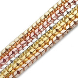 6mm Rose Plated Arrow V Square Hematite Natural Stone Charm Spacers Beads