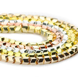 6mm Rose Plated Arrow V Square Hematite Natural Stone Charm Spacers Beads