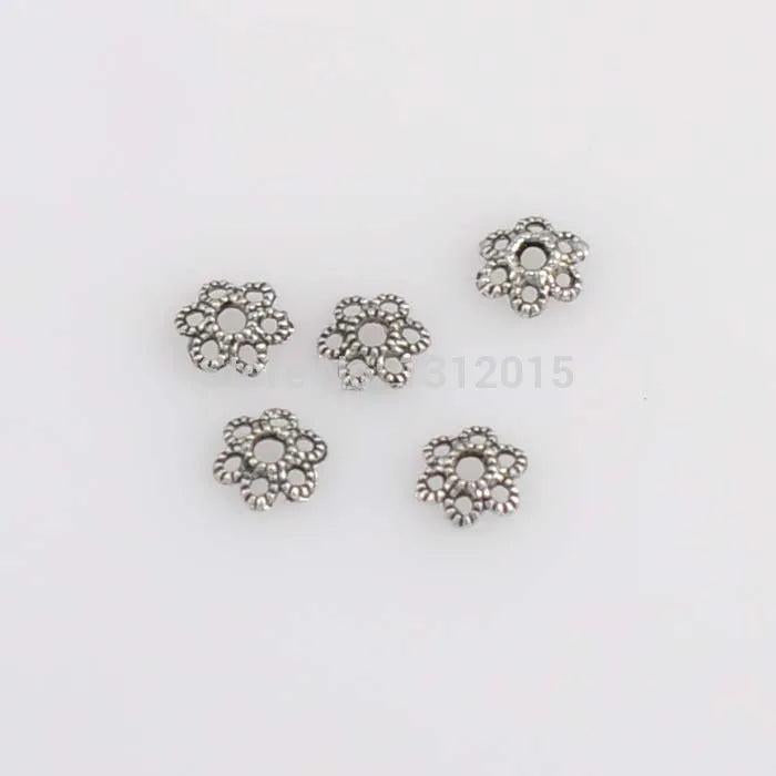 100pcs Tibetan Silver Flower Spacer Beads Caps 6x2mm YTC0031
