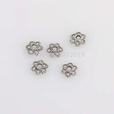 100pcs Tibetan Silver Flower Spacer Beads Caps 6x2mm YTC0031