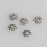 100pcs Tibetan Silver Flower Spacer Beads Caps 6x2mm YTC0031