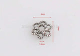 100pcs Tibetan Silver Flower Spacer Beads Caps 6x2mm YTC0031