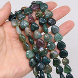 14mm Natural Stone Quartz Heart Beads for Women Jewelry Making