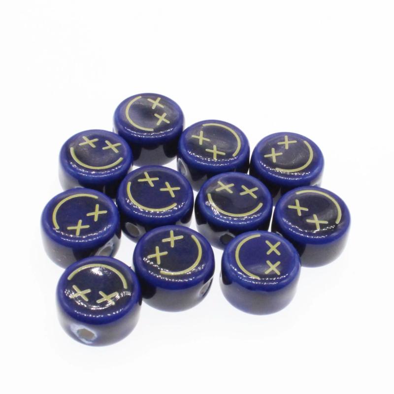 6Pcs Big Smile Face Beads for Jewelry Making DIY Accessies 16mm