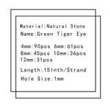 Green Tiger Eye Round Spacer Beads for Jewelry Making 4/6/8/10/12MM