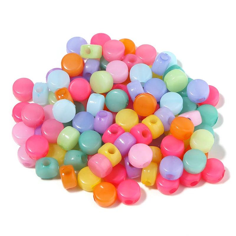 100PCS Mixed Plastic Jelly Flat Beads for Jewelry Making