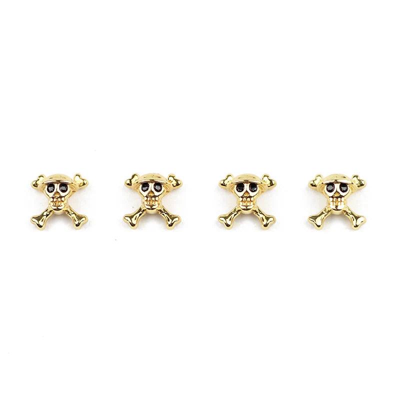 4pcs Skull Pendants Copper beads Spacer skeleton Metal Charms