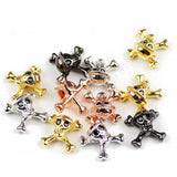 4pcs Skull Pendants Copper beads Spacer skeleton Metal Charms