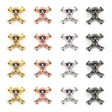 4pcs Skull Pendants Copper beads Spacer skeleton Metal Charms