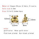 4pcs Skull Pendants Copper beads Spacer skeleton Metal Charms