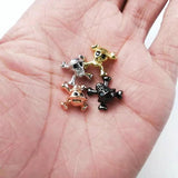 4pcs Skull Pendants Copper beads Spacer skeleton Metal Charms