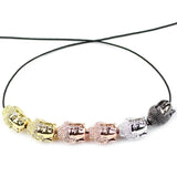 4pcs Buddha Head Pendant Charm Metal Beads Copper Spacer Inlay CZ