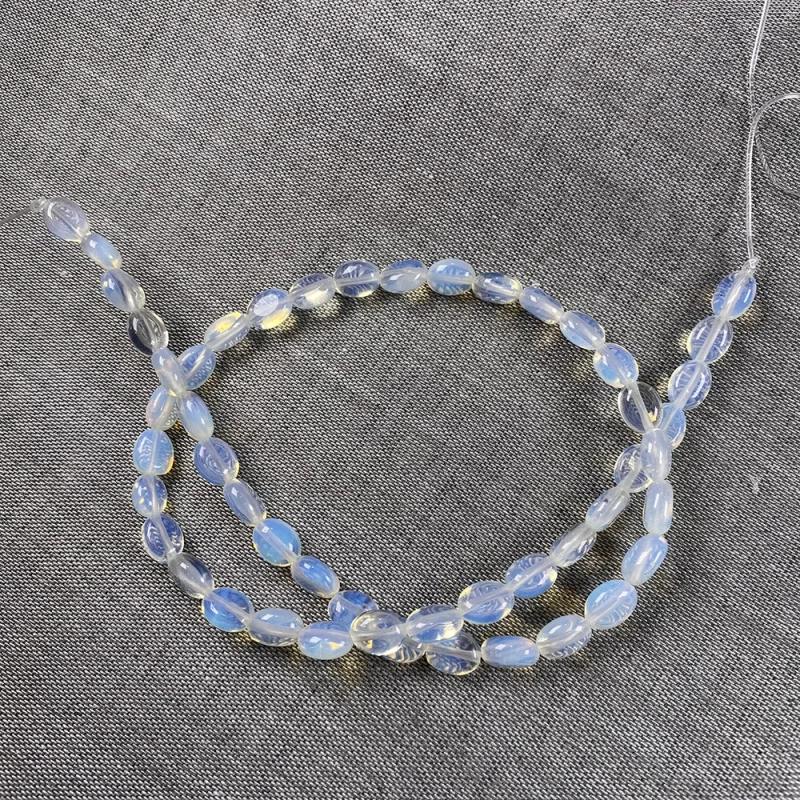 50 Pcs Natural Stone Bead Egg Shape Beads 6x8x4mm