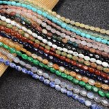 50 Pcs Natural Stone Bead Egg Shape Beads 6x8x4mm