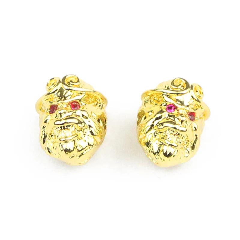 4pcs CZ Red Monkey Pendants Copper Spacer Charms for Jewelry Making