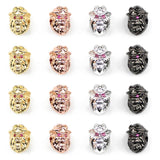 4pcs CZ Red Monkey Pendants Copper Spacer Charms for Jewelry Making