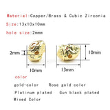 4pcs CZ Red Monkey Pendants Copper Spacer Charms for Jewelry Making