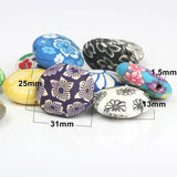 OlingArt 31MM 8pcs Flat Oval Clay Beads for Children DIY B