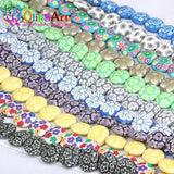 OlingArt 31MM 8pcs Flat Oval Clay Beads for Children DIY B