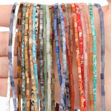 Natural Stone Agate Lapis Labradorite Bead Column Shape Loose Beads
