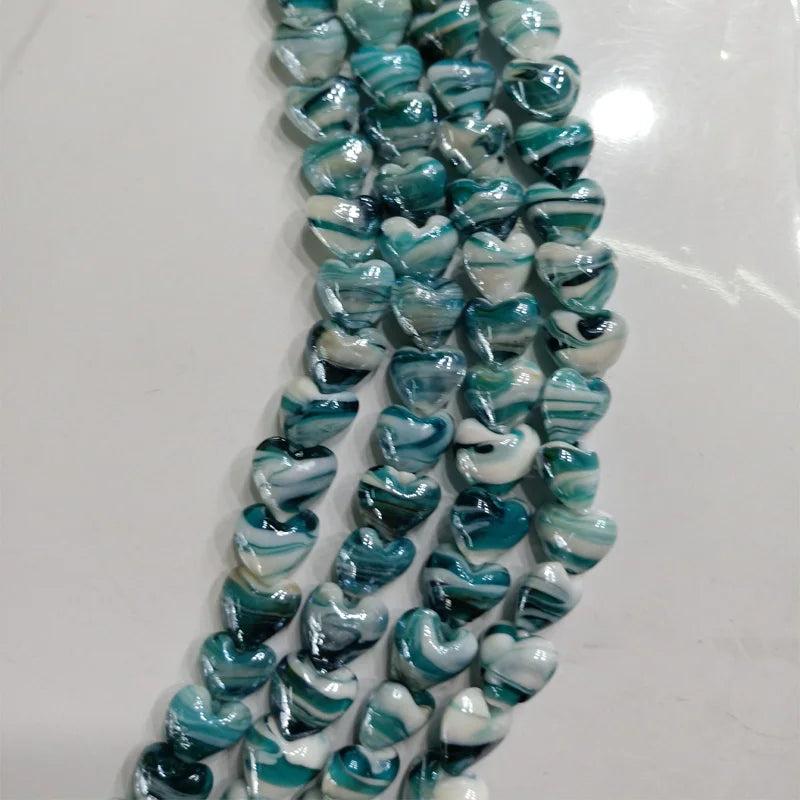 15mm Heart Lampwork Beads DIY Jewelry Making 10pcs/lot