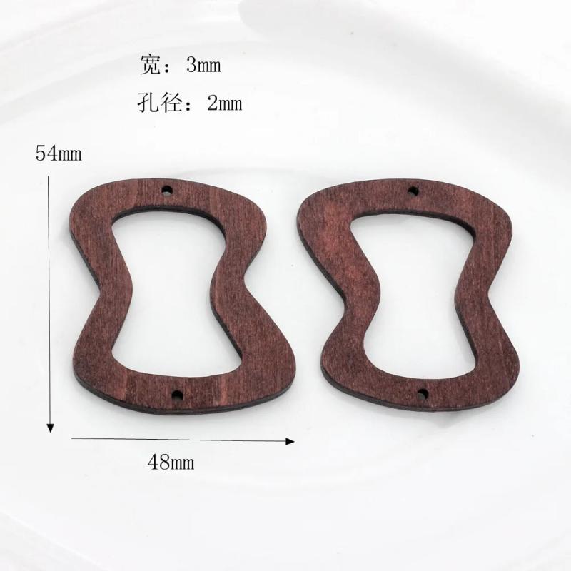 6pcs Vintage Wood Charms DIY Jewelry Pendants Earring Keychain Accessory