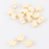 100pcs Crown Pattern Wooden Beads 13x18mm for DIY Jewelry Making