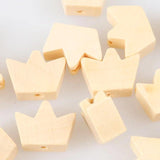 100pcs Crown Pattern Wooden Beads 13x18mm for DIY Jewelry Making