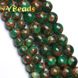 Green Cloisonne Stone Beads 4-12mm Round Spacer Charm Beads