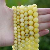 Yellow Australian Gem Round Stone Beads for Jewelry Making