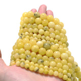 Yellow Australian Gem Round Stone Beads for Jewelry Making