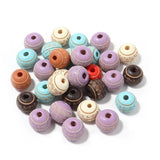 30Pcs Stripe Printed Wood Bead 10mm Prayer Bead Diy