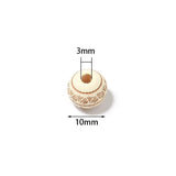 30Pcs Stripe Printed Wood Bead 10mm Prayer Bead Diy