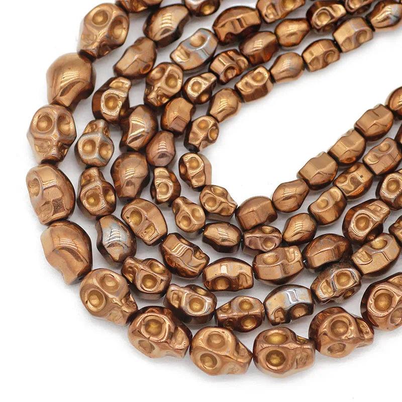 Natural Copper Hematite Skull Beads 4x6/6x8/8x10MM