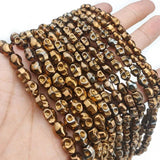 Natural Copper Hematite Skull Beads 4x6/6x8/8x10MM