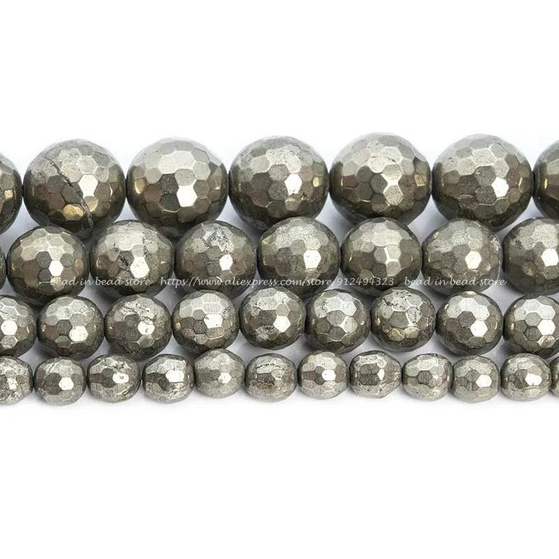 Iron Pyrite Loose Spacer Beads For Jewelry Making