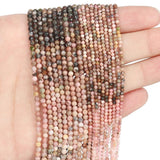 2/3mm Rhodochrosite Faceted Stone Beads 15inch