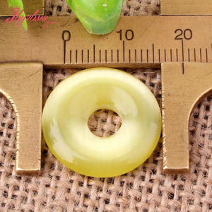 20mm Ring Donut Round Cat Eye Stone Spacer Beads DIY Necklace Bracelet Charms