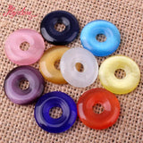 20mm Ring Donut Round Cat Eye Stone Spacer Beads DIY Necklace Bracelet Charms