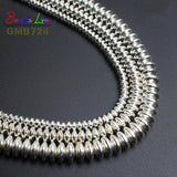 Hematite Rondelle Beads Silver Plated Spacer 4mm 6mm 8mm