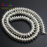 Hematite Rondelle Beads Silver Plated Spacer 4mm 6mm 8mm